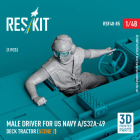 Reskit Male driver for US NAVY A/S32A-49 Deck Tractor (scene 2) (3D Printed) (1/48)