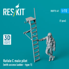 Reskit Rafale C male pilot (with access ladder - type 1) (3D Printed) (1/72)