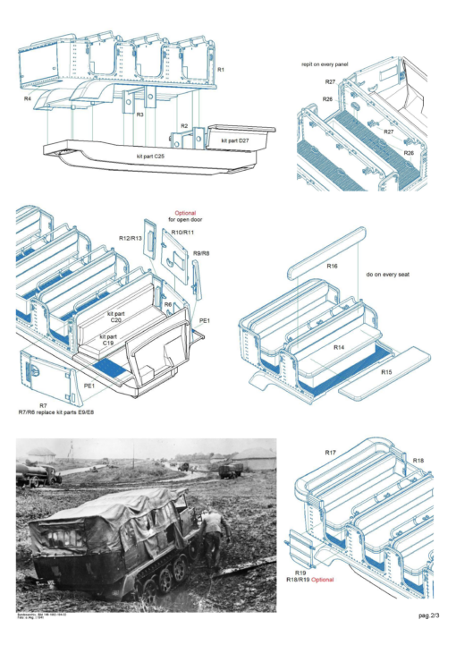 Minor 1/35 Mannschaftaufbau conversion for Sd.Kfz.11 3D printed&pe parts for AFV-Club kits 353024 - Image 6