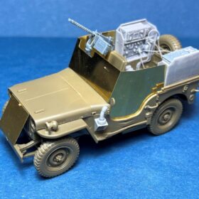 Minor 1/35 Armoured Jeep with U.S. WWII SCR-193 radio set & M1919 .30 cal gun (3D printed & photoetched parts  for Tamiya & Meng kits