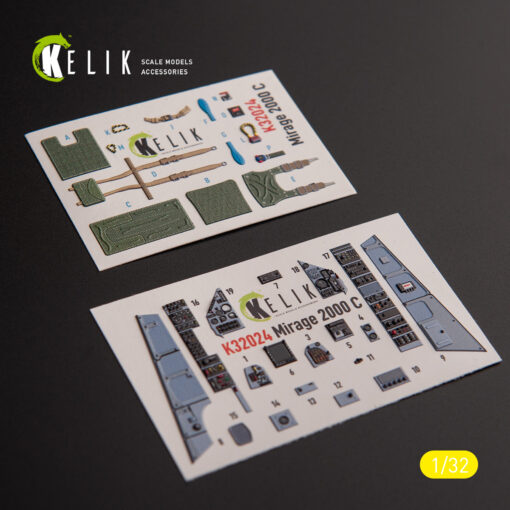 Kelik Mirage 2000C - interior 3D decals for Kitty Hawk/Zimi models kit (1/32) K32024