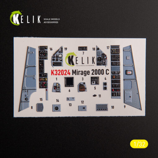 Kelik Mirage 2000C - interior 3D decals for Kitty Hawk/Zimi models kit (1/32) K32024 - Image 2