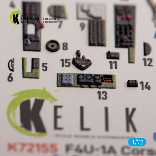 Kelik F4U-1A Corsair - interior 3D decals for Tamiya kit (1/72) K72155 - Image 4