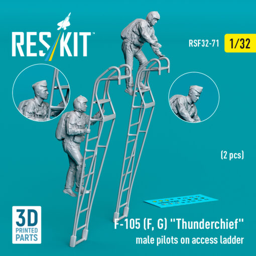 Reskit F-105 (F, G) "Thunderchief" male pilots on access ladder (3D Printed) (1/32)