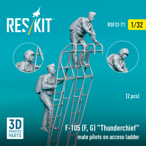 Reskit F-105 (F, G) "Thunderchief" male pilots on access ladder (3D Printed) (1/32) - Image 2