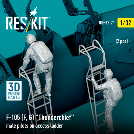 Reskit F-105 (F, G) "Thunderchief" male pilots on access ladder (3D Printed) (1/32) - Image 3