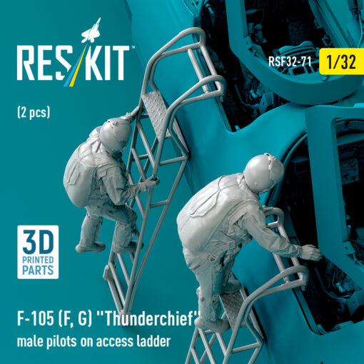 Reskit F-105 (F, G) "Thunderchief" male pilots on access ladder (3D Printed) (1/32) - Image 4