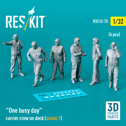 Reskit "One busy day" carrier crew on deck (scene 1) (3D Printed) (1/32)