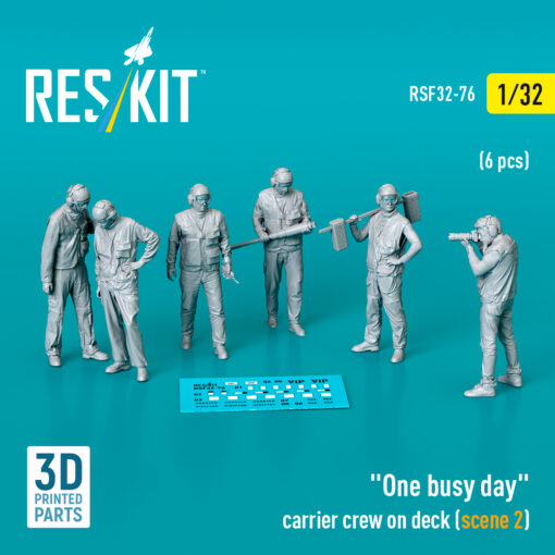 Reskit "One busy day" carrier crew on deck (scene 2) (3D Printed) (1/32)