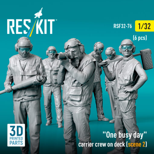 Reskit "One busy day" carrier crew on deck (scene 2) (3D Printed) (1/32) - Image 2