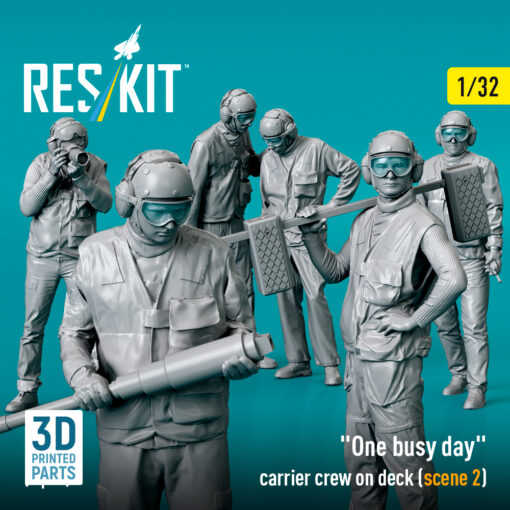 Reskit "One busy day" carrier crew on deck (scene 2) (3D Printed) (1/32) - Image 3