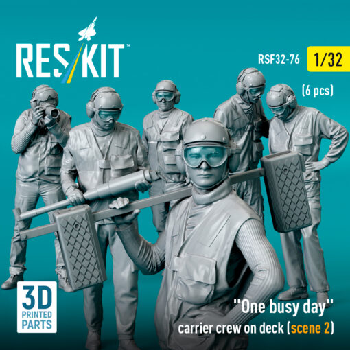 Reskit "One busy day" carrier crew on deck (scene 2) (3D Printed) (1/32) - Image 4