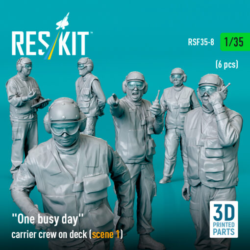 Reskit "One busy day" carrier crew on deck (scene 1) (6 pcs) (3D Printed) (1/35) - Image 2