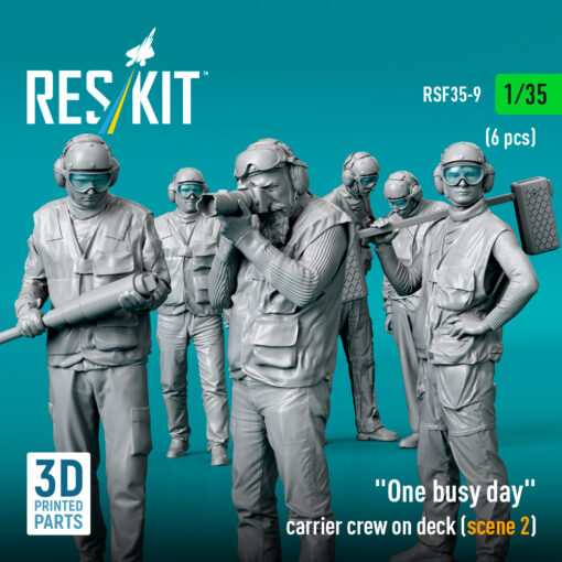 Reskit "One busy day" carrier crew on deck (scene 2) (6 pcs) (3D Printed) (1/35) - Image 2