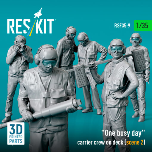 Reskit "One busy day" carrier crew on deck (scene 2) (6 pcs) (3D Printed) (1/35) - Image 3