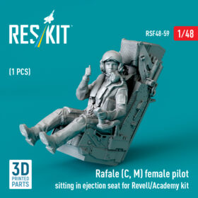 Reskit Rafale (C, M) female pilot sitting in ejection seat for Revell/Academy kit (3D Printed) (1/48)