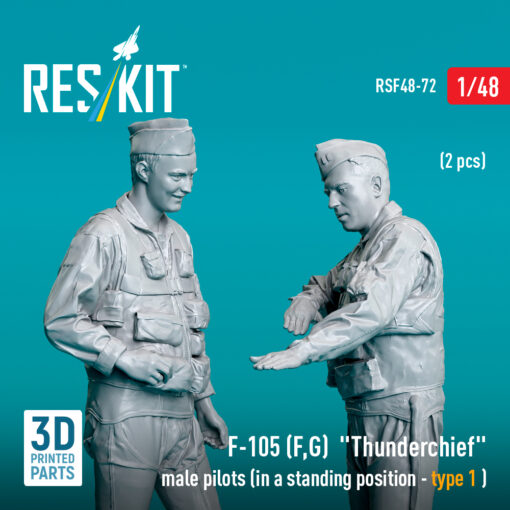 Reskit F-105 (F, G) "Thunderchief" male pilots (2 pcs) (3D Printed) (1/48) - Image 2