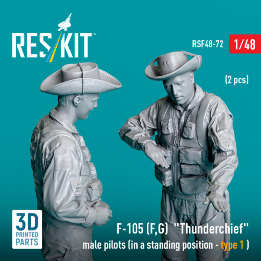 Reskit F-105 (F, G) "Thunderchief" male pilots (2 pcs) (3D Printed) (1/48) - Image 3