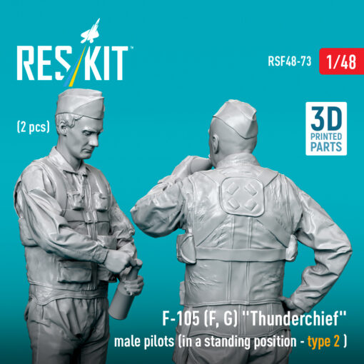 Reskit F-105 (F, G) "Thunderchief" male pilots (2 pcs) (3D Printed) (1/48) - Image 2