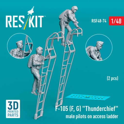 Reskit F-105 (F, G) "Thunderchief" male pilots on access ladder (3D Printed) (1/48)