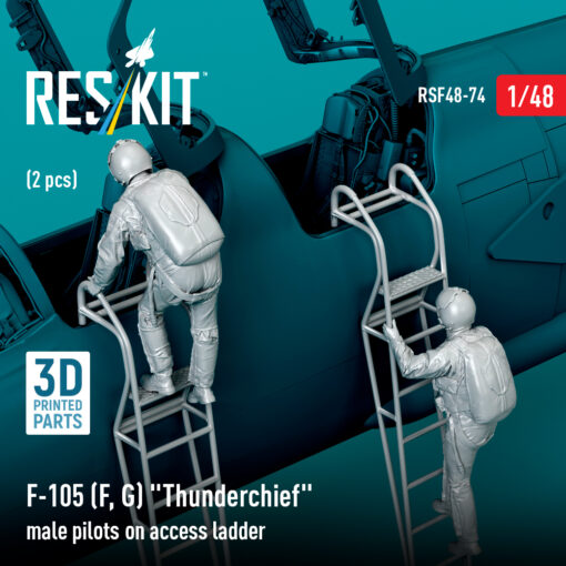 Reskit F-105 (F, G) "Thunderchief" male pilots on access ladder (3D Printed) (1/48) - Image 2