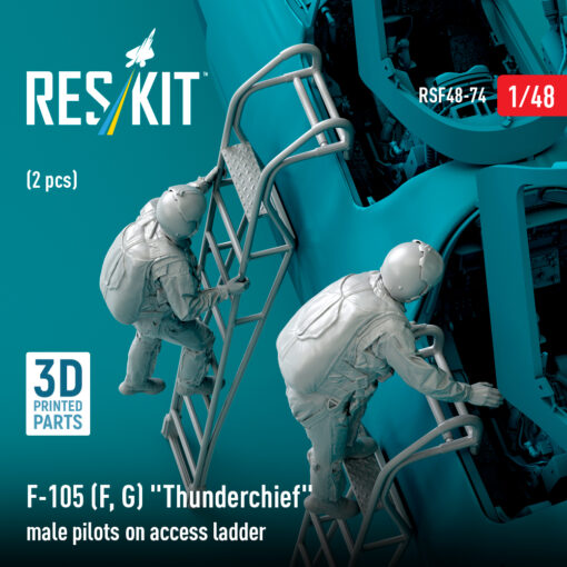 Reskit F-105 (F, G) "Thunderchief" male pilots on access ladder (3D Printed) (1/48) - Image 3