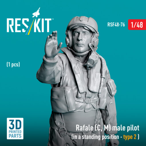 Reskit Rafale (C, M) male pilot (1 pcs) (3D Printed) (1/48) - Image 2