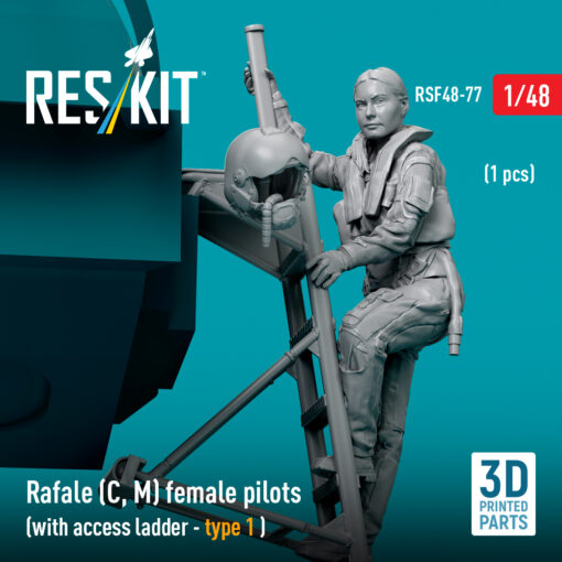 Reskit Rafale (C, M) female pilot (1 pcs) (3D Printed) (1/48) - Image 3