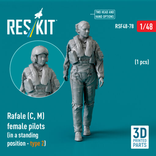 Reskit Rafale (C, M) female pilot (1 pcs) (3D Printed) (1/48)