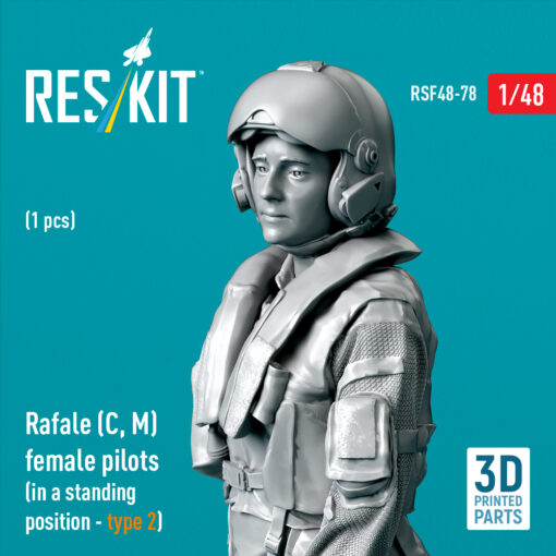 Reskit Rafale (C, M) female pilot (1 pcs) (3D Printed) (1/48) - Image 3