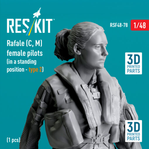 Reskit Rafale (C, M) female pilot (1 pcs) (3D Printed) (1/48) - Image 2