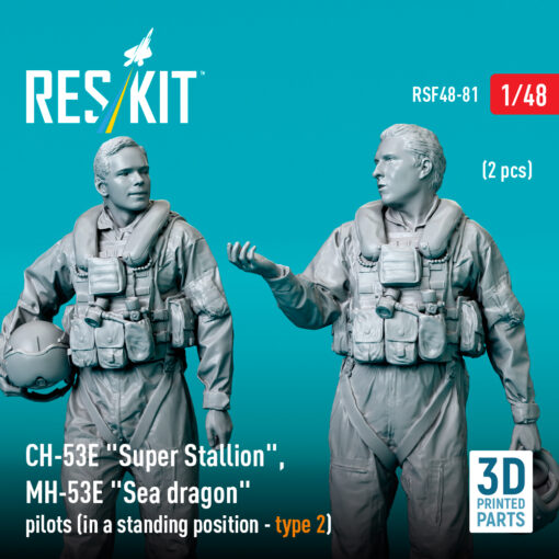 Reskit CH-53E "Super Stallion", MH-53E "Sea dragon" pilots (in a standing position - type 2) (3D Printed) (1/48) - Image 2