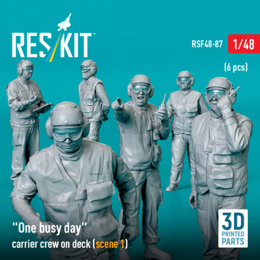 Reskit "One busy day" carrier crew on deck (scene 1) (3D Printed) (1/48) - Image 2