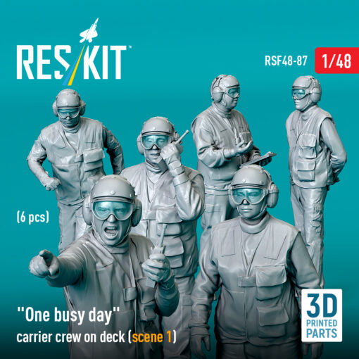 Reskit "One busy day" carrier crew on deck (scene 1) (3D Printed) (1/48)