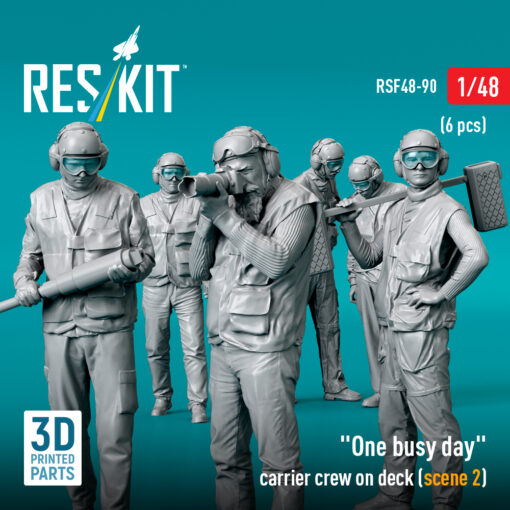 Reskit "One busy day" carrier crew on deck (scene 2) (3D Printed) (1/48) - Image 2