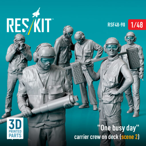 Reskit "One busy day" carrier crew on deck (scene 2) (3D Printed) (1/48) - Image 3