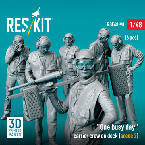 Reskit "One busy day" carrier crew on deck (scene 2) (3D Printed) (1/48) - Image 4