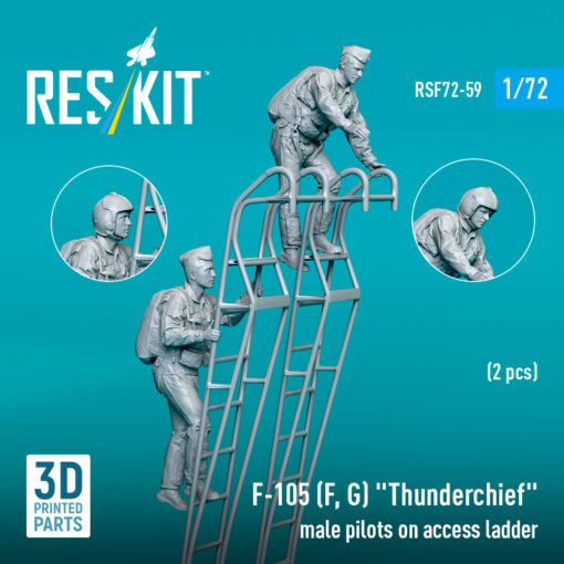 Reskit F-105 (F, G) "Thunderchief" male pilots on access ladder (3D Printed) (1/72)