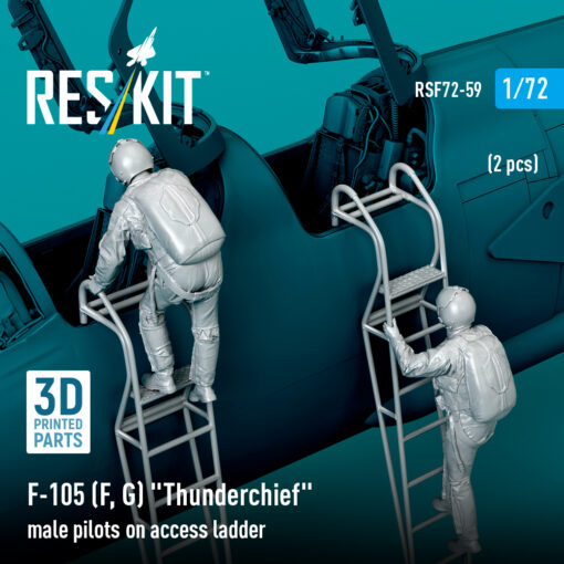 Reskit F-105 (F, G) "Thunderchief" male pilots on access ladder (3D Printed) (1/72) - Image 3