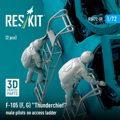 Reskit F-105 (F, G) "Thunderchief" male pilots on access ladder (3D Printed) (1/72) - Image 4