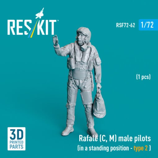 Reskit Rafale (C, M) male pilot (1 pcs) (3D Printed) (1/72)