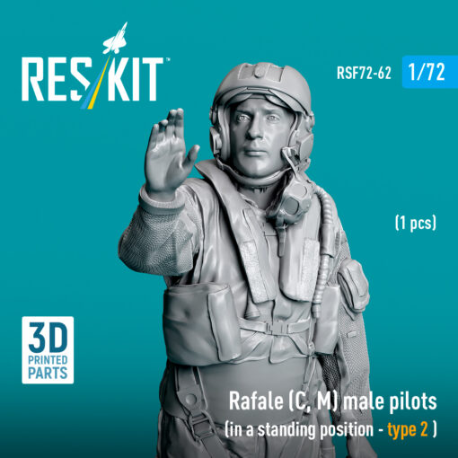 Reskit Rafale (C, M) male pilot (1 pcs) (3D Printed) (1/72) - Image 2