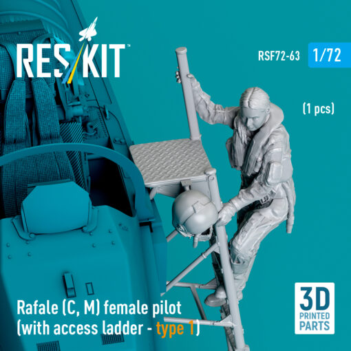 Reskit Rafale (C, M) female pilot (1 pcs) (3D Printed) (1/72) - Image 3