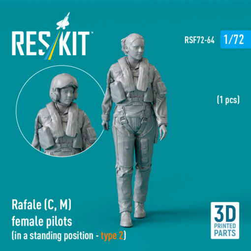 Reskit Rafale (C, M) female pilot (1 pcs) (3D Printed) (1/72)