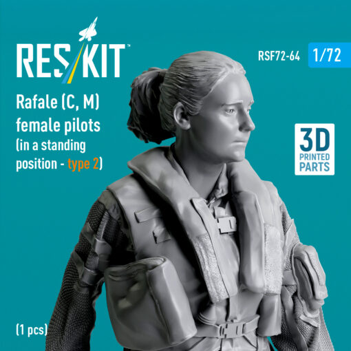 Reskit Rafale (C, M) female pilot (1 pcs) (3D Printed) (1/72) - Image 2