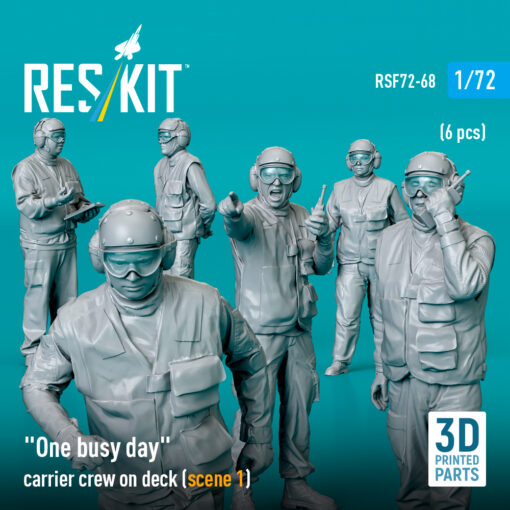 Reskit "One busy day" carrier crew on deck (scene 1) (3D Printed) (1/72) - Image 2