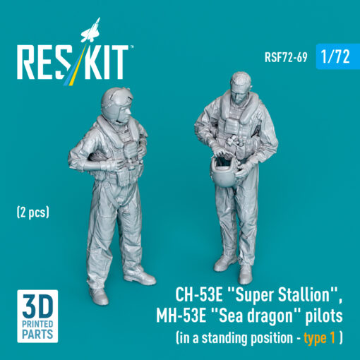 Reskit CH-53E "Super Stallion", MH-53E "Sea dragon" pilots (in a standing position - type 1) (3D Printed) (1/72)