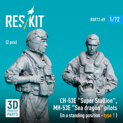 Reskit CH-53E "Super Stallion", MH-53E "Sea dragon" pilots (in a standing position - type 1) (3D Printed) (1/72) - Image 2