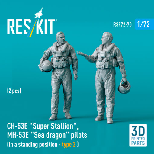 Reskit CH-53E "Super Stallion", MH-53E "Sea dragon" pilots (in a standing position - type 2) (3D Printed) (1/72) - Image 2