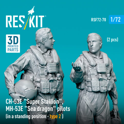 Reskit CH-53E "Super Stallion", MH-53E "Sea dragon" pilots (in a standing position - type 2) (3D Printed) (1/72) - Image 3